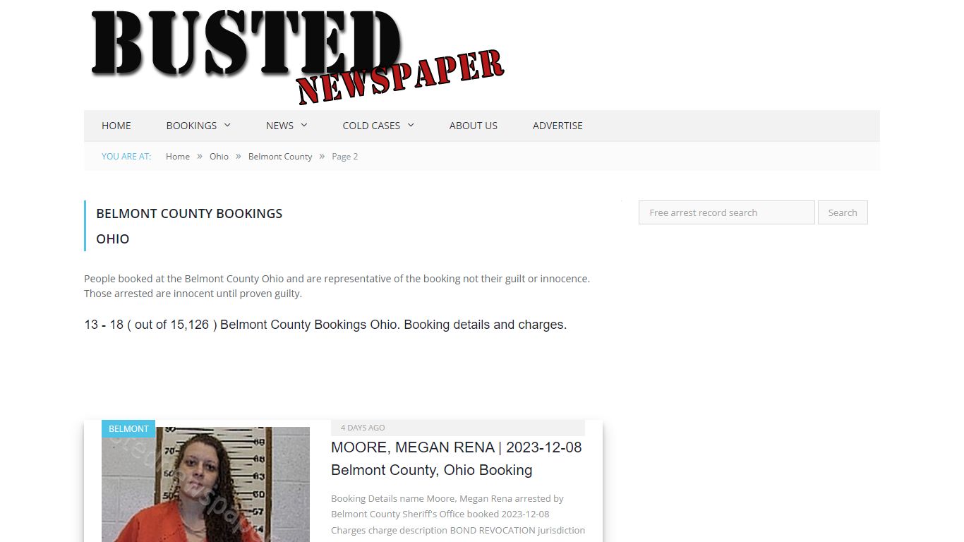 Belmont County, OH Mugshots - page 2 - BUSTED NEWSPAPER